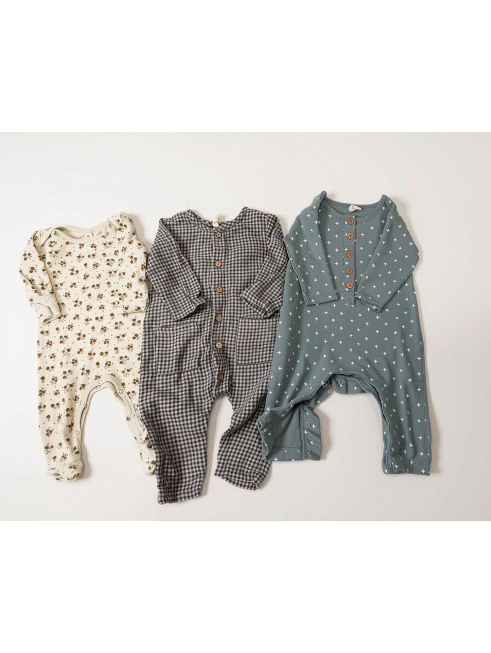 Quincy Mae Baby Footed Romper Set - 3 bundle, Size 3-6 Months